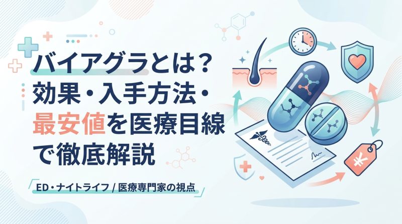 バイアグラ - バイアグラの効果と仕組み|ED治療薬の基礎から選び方まで