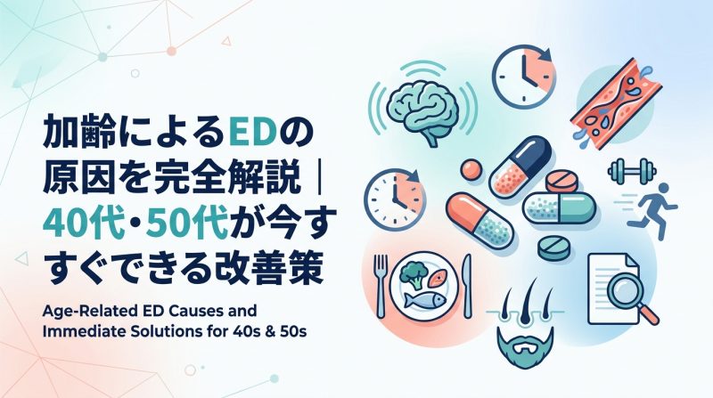ed 原因 加 齢 - 加齢によるEDはなぜ起きる？40代・50代が知るべき原因と改善の全手順