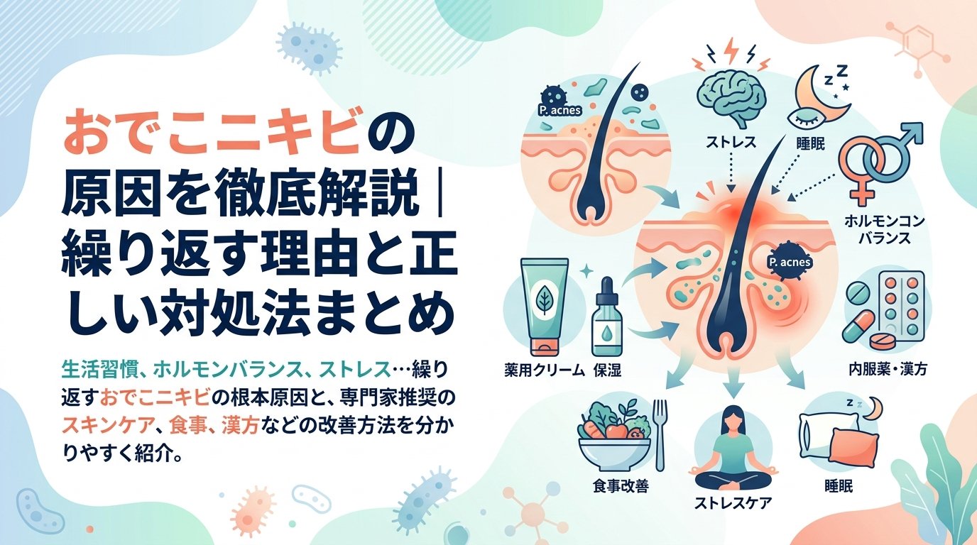 ニキビ おでこ 原因 - おでこニキビの原因は5つ｜繰り返す理由と今日からできる解決策