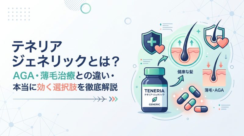 テネリアジェネリック - テネリアジェネリックとAGA・薄毛|関係・注意点・正しい選択肢