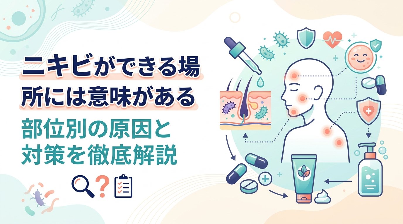 ニキビ 場所 意味 - ニキビができる場所で体のSOSがわかる｜部位別の原因と正しい対処法
