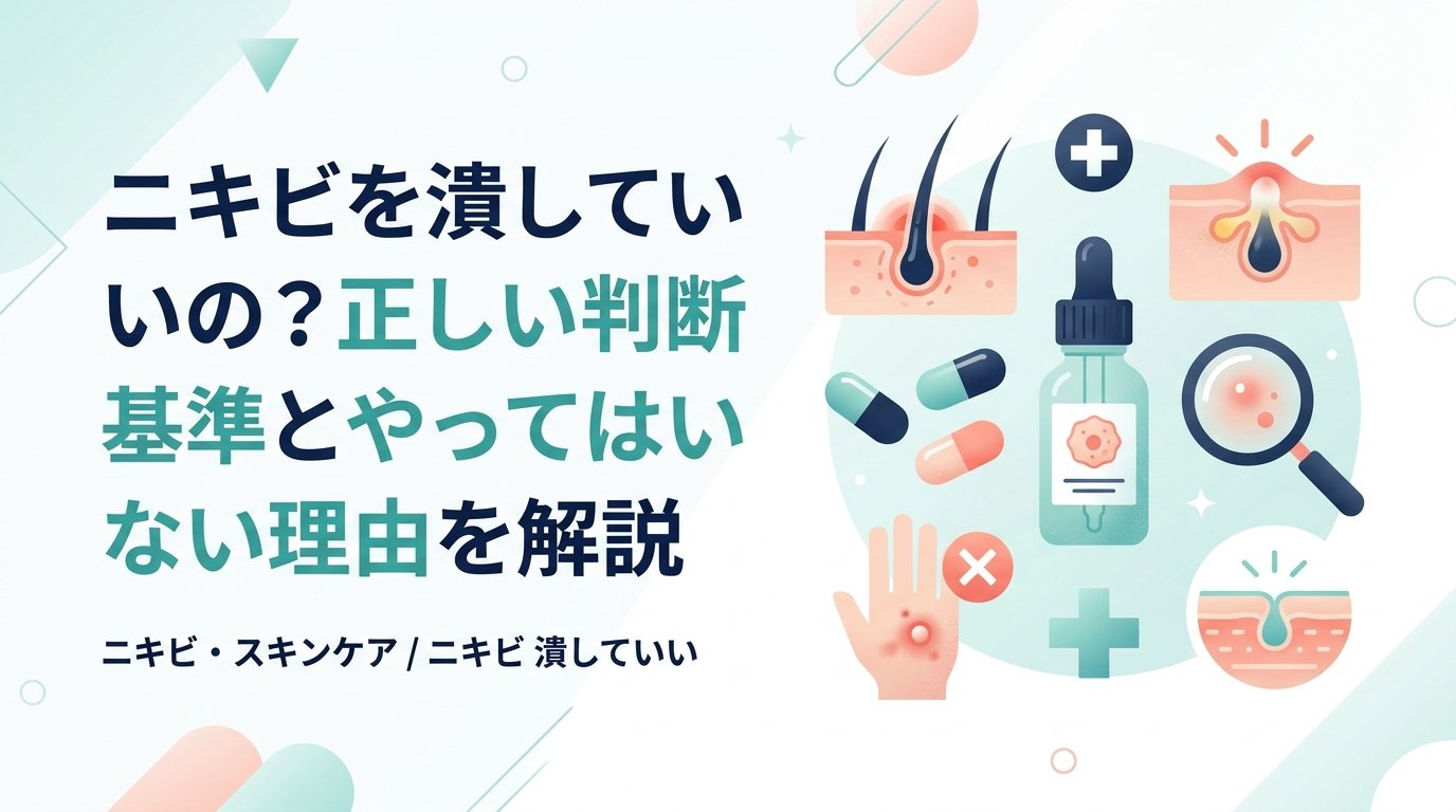 ニキビ 潰し て いい - ニキビを潰していい？後悔しない判断基準と正しい対処法を徹底解説